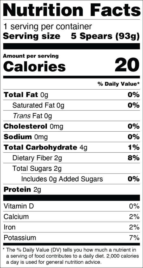 Nutrition Facts JMB Produce